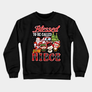 Blessed To Be Called Niece Christmas Buffalo Plaid Truck Crewneck Sweatshirt